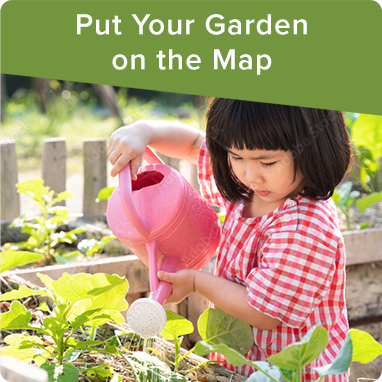 Virginia kid watering a Virginia garden